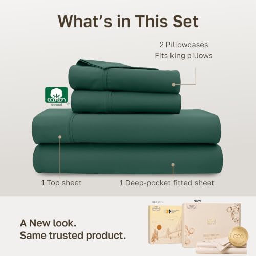 California Design Den 100% Cotton Sateen King Size Sheets Set Deep Pockets - Image 3