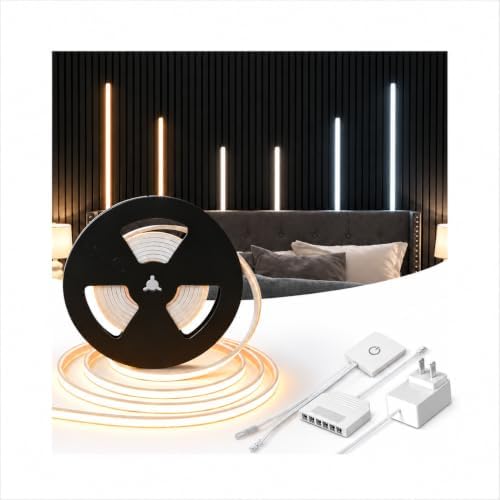 V4light 16.4ft Silicone LED Light Strip CRI90 Dot-Free Wood Slat Wall Light by V4light