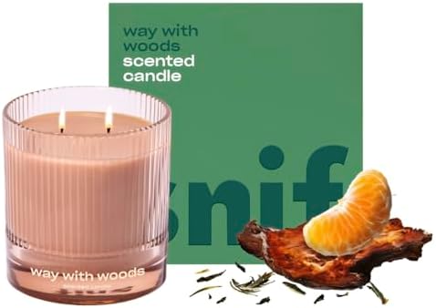 Way with Woods Luxury Scented Candle by Snif, Inviting, Crisp Scent, 50+ Hours, 100% Cotton Fiber Wicks, Soy Wax Blend, Non-Toxic, Vegan, 8.5 oz by Snif