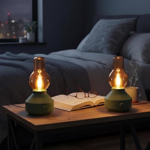 Vintage Rechargeable Cordless Small Table Lamp, Rotary Dimmable Control - Image 6