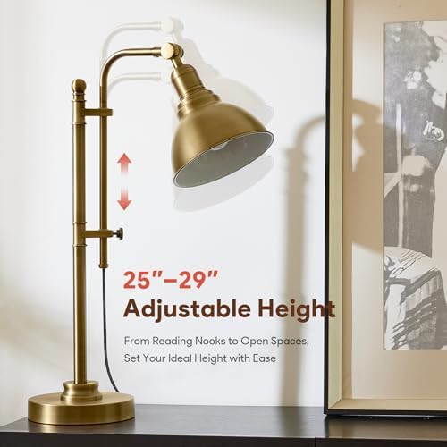 VONLUCE Rustic Desk Lamp, Adjustable Industrial Table Lamp for Home Office - Image 3