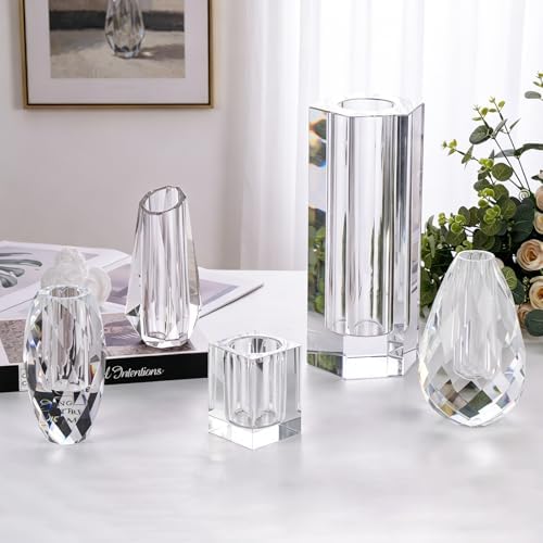 KAMMAK Glass Vase, Transparency Hand Blown Decorative Vase - Image 7
