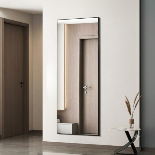 Simple Deluxe Full Length Mirror, 59"x16" Large Floor Mirrors, for Wall Door Bedroom Bathroom Living Room (Black) by SimpleDeluxe