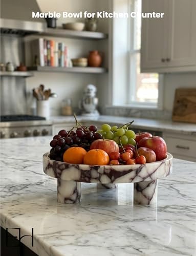 10” Round Marble Tray Riser Trivet, Fruit Bowl for Kitchen Counter - Image 5