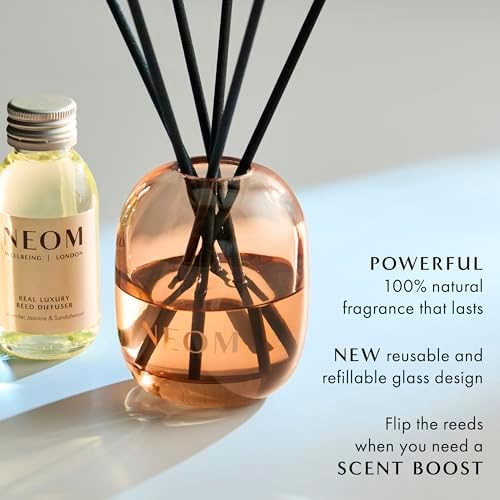 NEOM Real Luxury Reed Diffuser,100ml | Lavender, Jasmine & Sandalwood I 100% Natural Fragrances I Last up to 12 Weeks I Refillable and Reusable - Image 3