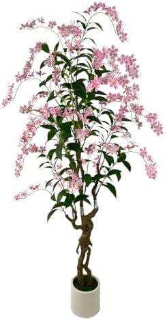 7ft Artificial Pink Jasmine Potted Tree by VIGGDA