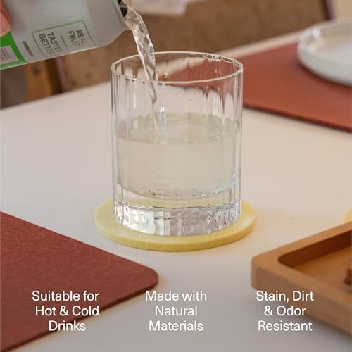 Graf Lantz - Bierfilzl Merino Wool Square Coasters Set of 6 - Earth (4"x4"x5mm) - Absorbs 30% of Weight - Natural German Wool - Heat Resistant, Sustainable, Reusable - Home Decor & Coffee Table Decor - Image 3