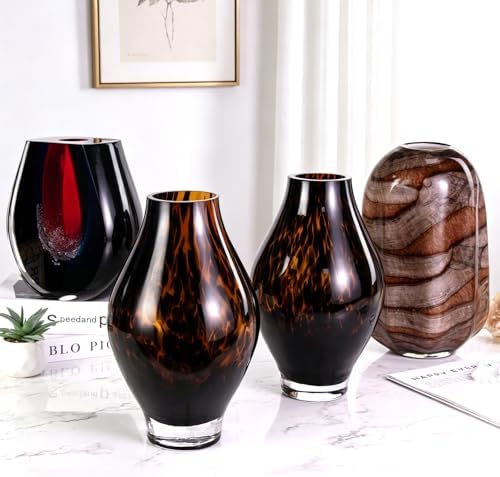 KAMMAK Glass Vase,Colored Hand Blown Decorative Vase - Image 7