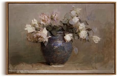 InSimSea Framed Canvas Wall Art Vintage Decor, Flower Large Wall Art, Floral Rustic Decorations for Living Room, Farmhouse Wall Decor for Living Room Bedroom, 20"x30" by InSimSeaArt