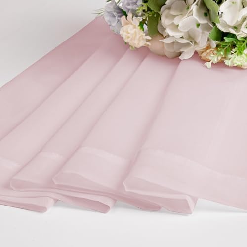 OWENIE Sheer Curtains 54 Inch Length 2 Panels Set, Blush Sheer Curtain for Living Room, Soft Airy Window Treatments for Bedroom, Fimly Voile Sheer Curtains & Drapes, 2 Pcs 84 Width 54 Long - Image 7