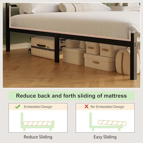 Lutown-Teen 12 Inch California King Bed Frame with Headboard and Footboard - Image 3