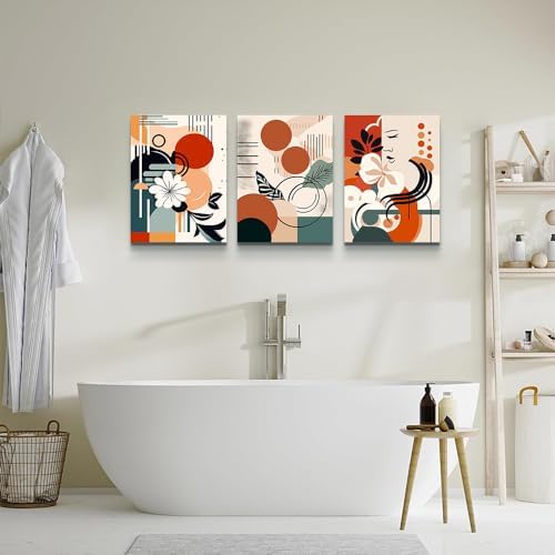 MHARTK66 Canvas Wall Art For Bedroom & Living Room - Boho & Vintage Flowers Wall Painting - Abstract Art - Ready To Hang - Framed Wall Pictures - 3 Panels - Image 6