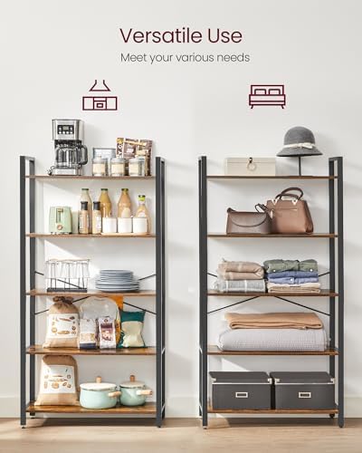 VASAGLE 5-Tier Bookshelf, Bookcase with Shelves, Storage Shelf, Living Room - Image 7