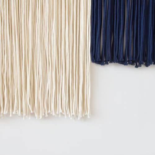 Jakalin Macrame Wall Hanging Boho Yarn Tassel Blue Modern Decor 39"x39" - Image 7