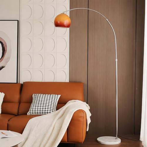 Burnt Orange Arc Floor Lamp for Living Room,Mid Century Modern - Image 2