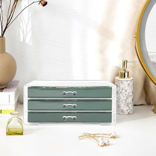 ProCase Earring Holder Organizer Jewelry Box with 3 Drawers, Emerald - Image 6