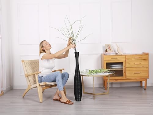 Leewadee Large Floor Vase 34 inches Polyresin for Pampas Grass, Dried Flowers - Image 4