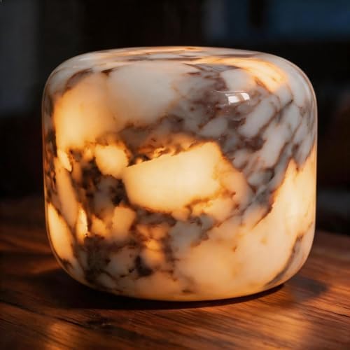 Natural Marble Touch Lamp, Rechargeable Cordless Bedside Lamp, Up to 10H Runtime, 3 Way Dimmable Night Light with USB-C Cable, IPX4 Water Resistant Warm LED Lamp for Bedroom Desk Camping Decor by Unknown