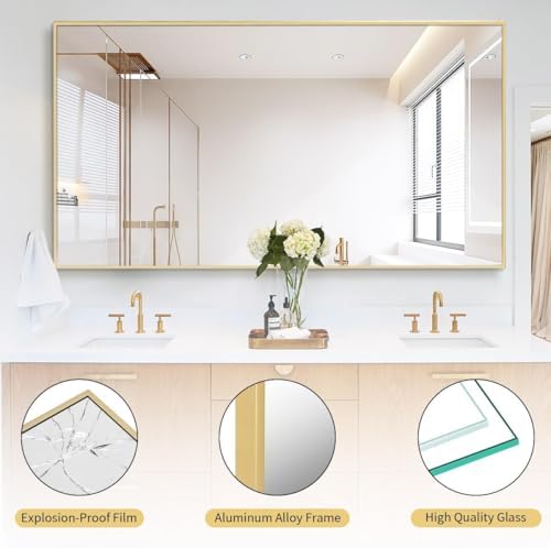 Koonmi 78"x35" Floor Mirror Full Length, Large Gold Mirror - Image 5