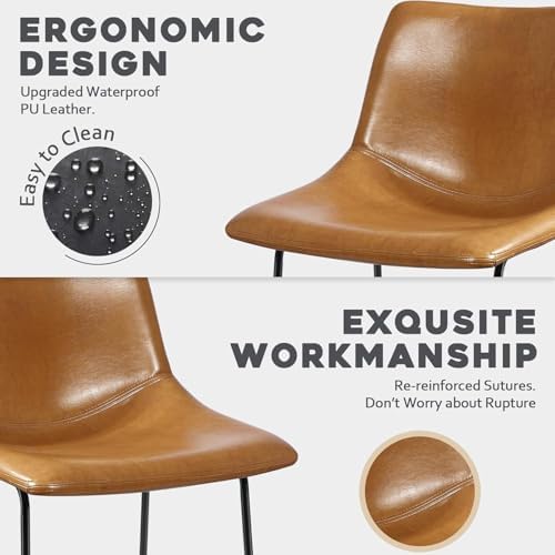 Waleaf 30 Inch Counter Height Bar Stools Set of 3, Faux Leather Bar Chairs - Image 4