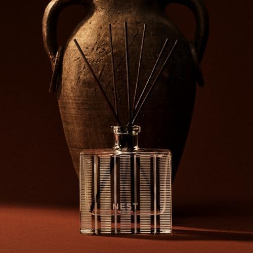NEST New York Reed Diffuser, Moroccan Amber - 5.9 fl oz - Fragrance for Up to 90 Days - Reusable, Refillable Glass Holder - Includes 8 All-Natural Reed Sticks - Flame Free - Image 5