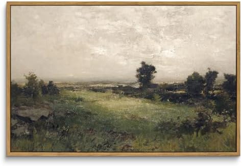 InSimSea Framed Canvas Wall Art Vintage Decor, Landscape Wall Art Room Decor, Large Classical Scenery Valley Grassland Paintings Wall Decor, Home Decor for Living Room Bedroom Office, 16"x24" by InSimSeaArt