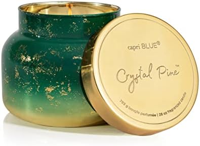 Capri Blue Glimmer Jar Candles - Luxury Holiday Scented Candles for Home - Long Lasting Soy Wax Blend - Scented Holiday & Home Decor - Crystal Pine Oversized Signature Jar (28 oz) - Image 2