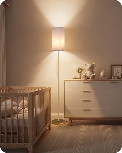 2Pack 64.2” Dimmable Floor Lamp for Living Room with Remote & Foot Switch, Corner Floor Lamp for Bedroom, Includes A19 Bulb, Modern Standing Tall Lamp, ETL Listed White and Gold DCW17LDP205 - Image 6
