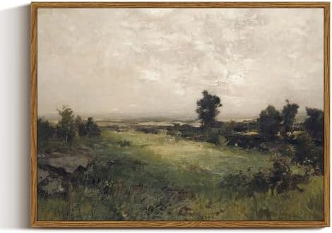 InSimSea Framed Canvas Wall Art Vintage Decor, Wilderness Landscape Painting Pictures for Bedroom Wall Decor, Vintage Wall Art for Living Room, Farmhouse Dining Room Decorations, 12"x16" by InSimSeaArt