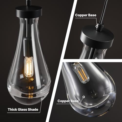 Set of 2 Raindrop Pendant Lights,Tear Drop Ceiling Pendants Light - Image 4