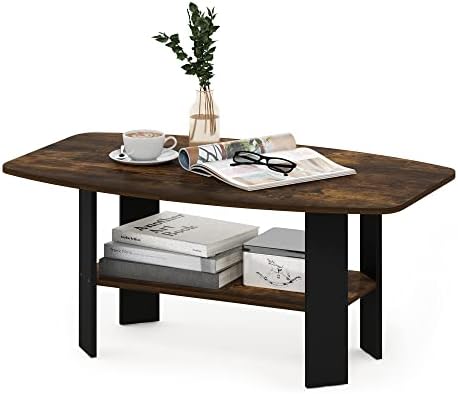 Furinno Simple Design 2-Tier Coffee Table, Amber Oak - Image 3