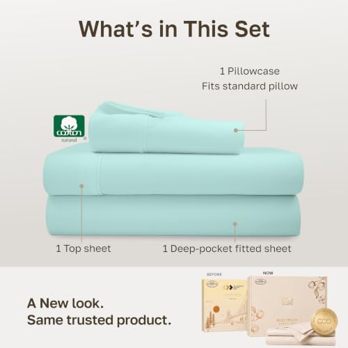 California Design Den Soft 100% Cotton Twin Bedding Sheets Set, 3 Pcs - Image 3