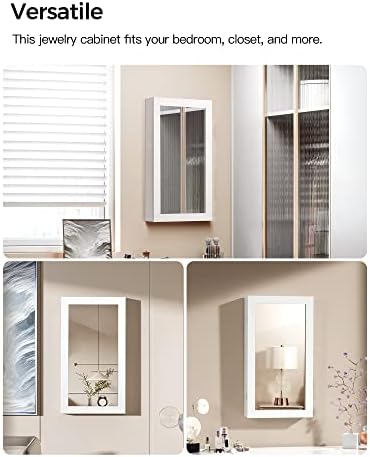 SONGMICS Lockable Jewelry Cabinet Armoire with Mirror, Wall-Mounted - Image 4