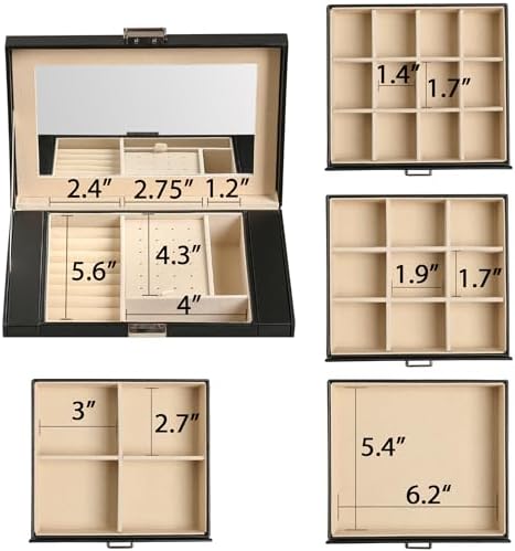Frebeauty 5-Layer Jewelry Box for Women,Jewelry Organizer with 4 Drawers - Image 4