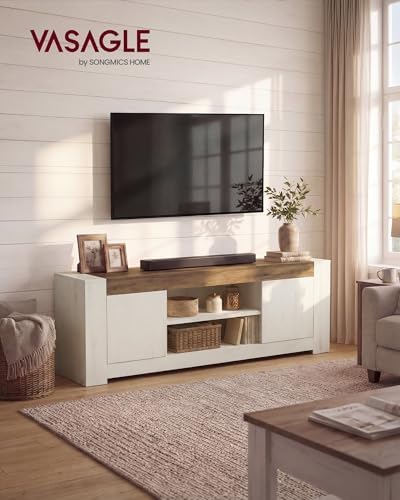 VASAGLE TV Stand with Storage, Farmhouse Entertainment Center for 80'' TV - Image 2