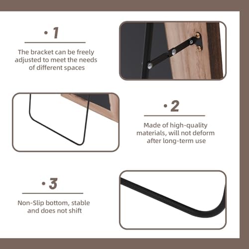 ZHUNFA Arched Full Length Mirror with Solid Wood Frame - Image 3
