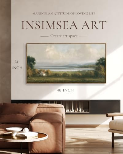 InSimSea Extra Large Framed Wall Art, Nature Meadow Lake Prints, 24x48inch - Image 4