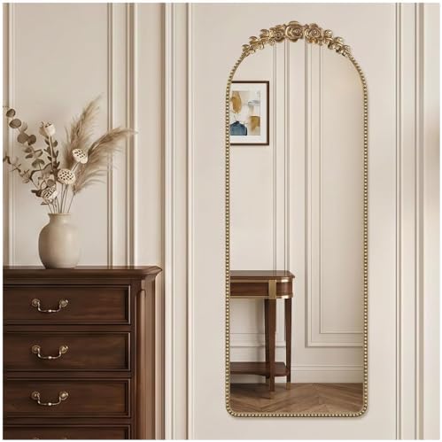 Vintage Full Length Mirror 19"x53" Gold Full Body Mirror by Wemily