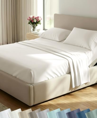 California Design Den 100% Cotton Sateen Split King Sheets Set, 5 Pcs by CaliforniaDesignDen