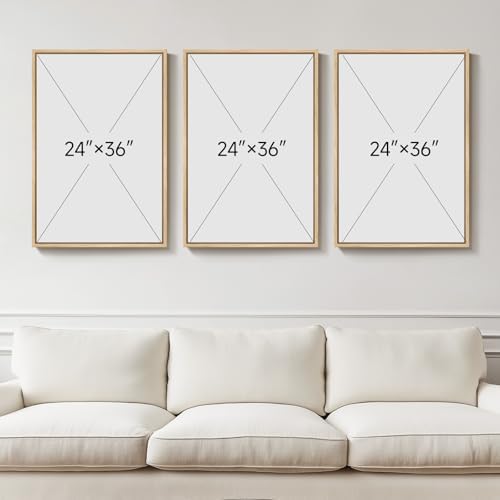 Large Framed Green Abstract Wall Art for Living Room, 3 Piece Set, 24x36 In - Image 3