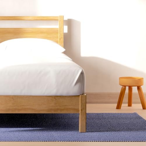 LIFEMENT Signature Wood Platform Bed Frame with Headboard, Essential, Noise Free, Under Bed Storage, No Box Spring Needed, Easy Assembly (Natural, Twin) - Image 3