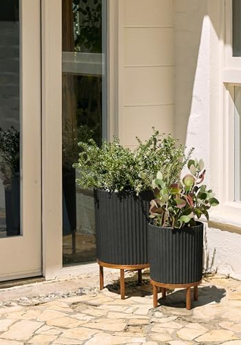 Veradek Demi Series Raised Duo Planters - Set of 2 Planters with Stands - Image 4