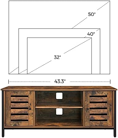 VASAGLE Farmhouse TV Stand, Entertainment Center for TVs up to 42 Inches - Image 4