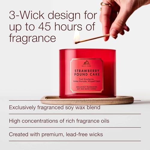 Bath & Body Works 3-Wick Candle, Strawberry Pound Cake, 2 Pack - Image 4