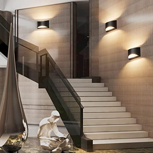 Aipsun Black Modern LED Wall Sconce Hardwired Indoor Wall Lights Set of 2 Up and Down Wall Mount Light for Living Room Bedroom Hallway Corridor Conservatory Warm White 3000K(with G9 Bulbs) - Image 5