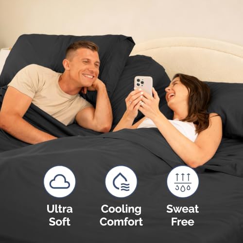 Flex Top Split Head King 4 Piece Sheet Set - Ultra-Soft, Breathable - Black - Image 6