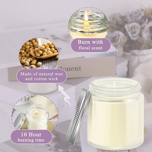 ACITHGL 36 Pcs 4oz Mini Mason Jar Candles Small Scented Candles Bulk Aromatherapy Ideal Souvenir Favors for Wedding Birthday Party (Freesia, Lavender, Jasmine, Silver) - Image 5