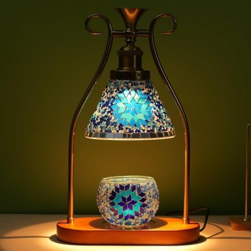 Turkish Mosaic Lamp, Candle Warmer & Wax Melt Warmer, Blue by Unknown