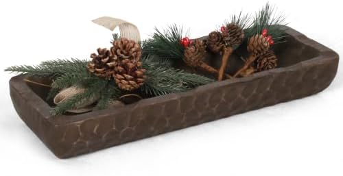 Oakrain Decorative Bowl Rustic 16" Hand-Carved Wooden Dough Bowl, Brown by Oakrain