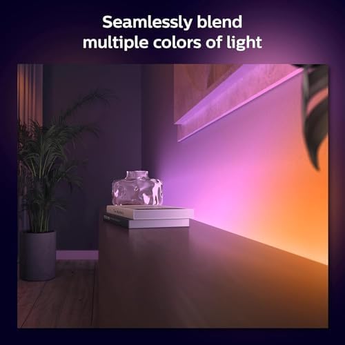 Philips Hue Indoor 6-Foot Smart LED Light Strip Base Kit with Plug - Flowing Multicolor Effect - 1 Pack - Control with Hue App - Compatible with Alexa, Google Assistant and Apple HomeKit - Image 3
